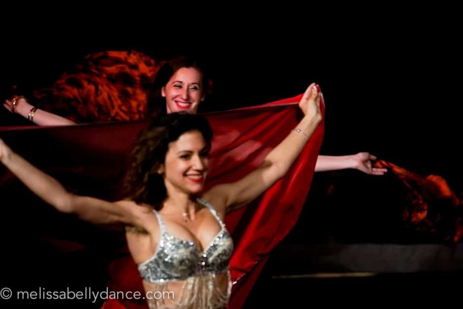 Belly Dancers With Veils At Melissa Belly Dance Student Show